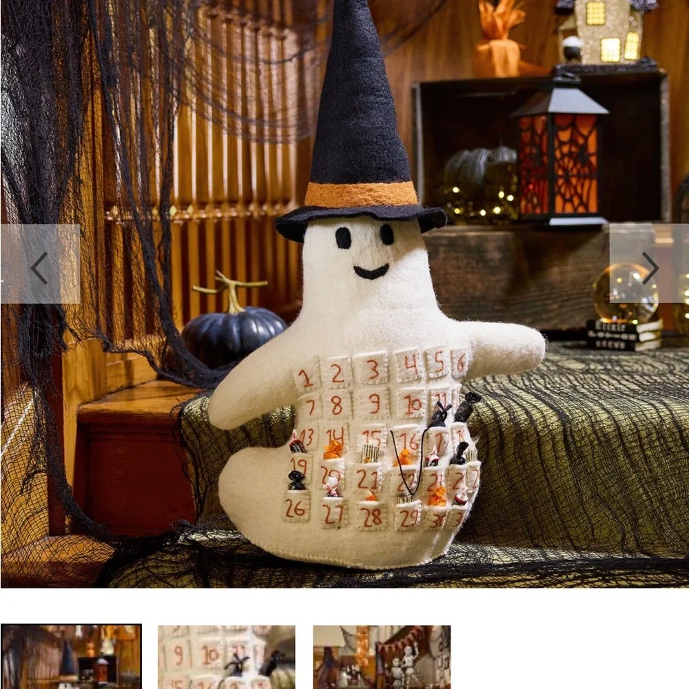 Pottery Barn Kids Ghost Pillow with Black Hat